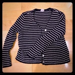 Old Navy blue and white striped cardigan